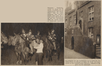 874595 Collage van 2 foto's betreffende de viering van het 60e lustrum (300-jarig bestaan) van de Utrechtse ...